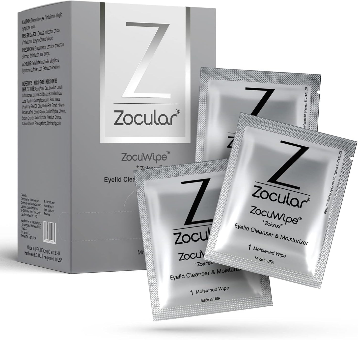 ZocuWipe Eyelid & Facial Foam Cleanser Towlettes (30 Pack)