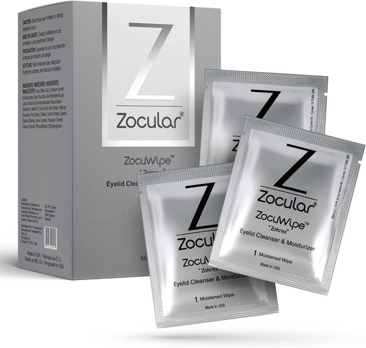 ZocuWipe Eyelid & Facial Foam Cleanser Towlettes (30 Pack)